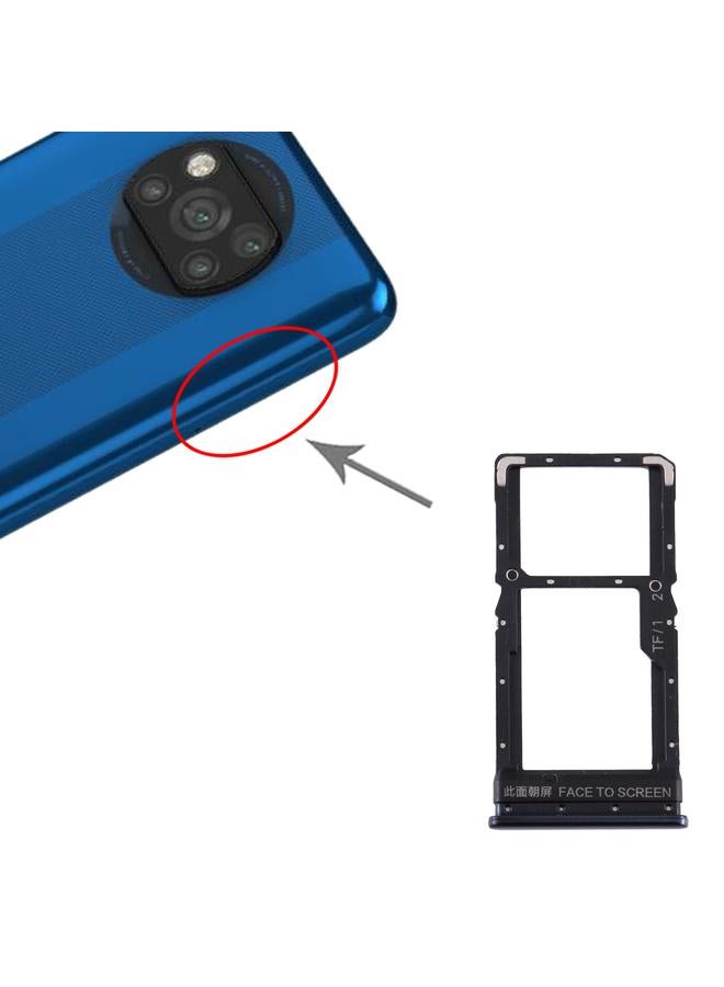 صينية بطاقة SIM + صينية بطاقة SIM / صينية بطاقة Micro SD لهاتف Xiaomi Poco X3 / Poco X3 NFC (أسود) - Image 4
